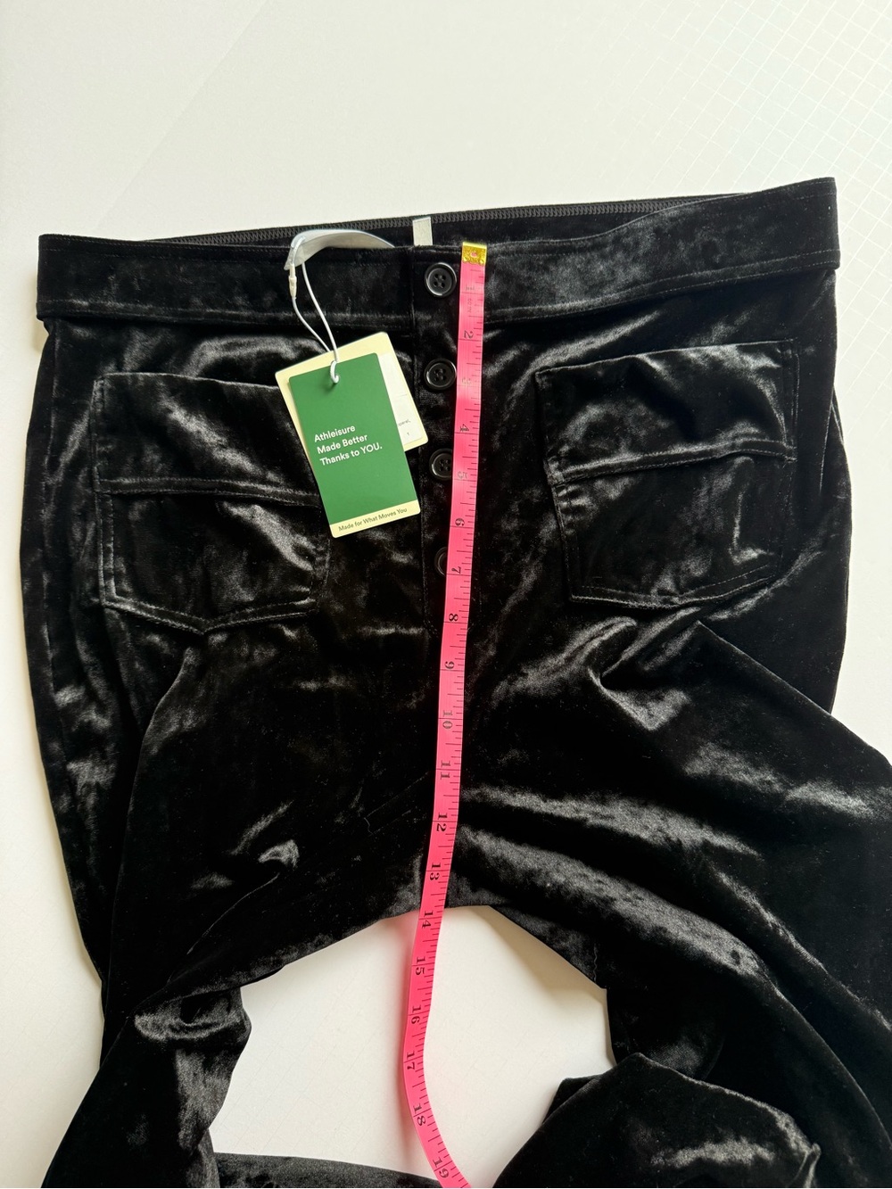 Halara NWT Black velvet wide leg trousers with front pockets and button detail. - Picture 12 of 14